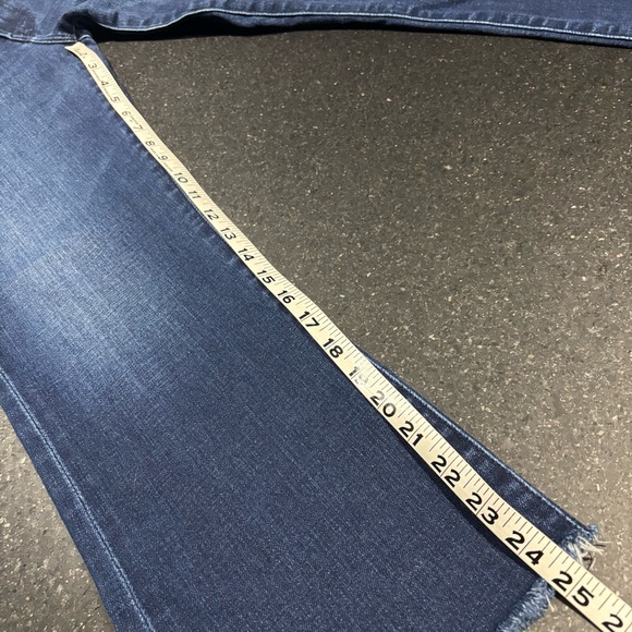 Mother Insider Step Cropped Fray Dark Blue Denim Jeans - Picture 10 of 14